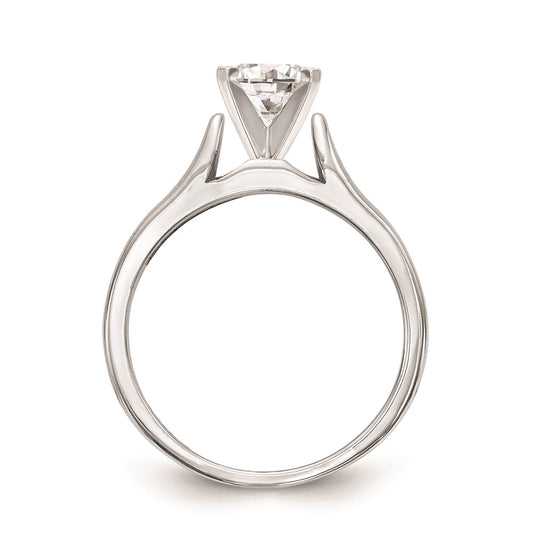 14k White Gold Peg Set 2.5mm Wide Solitaire Engagement Ring Mounting