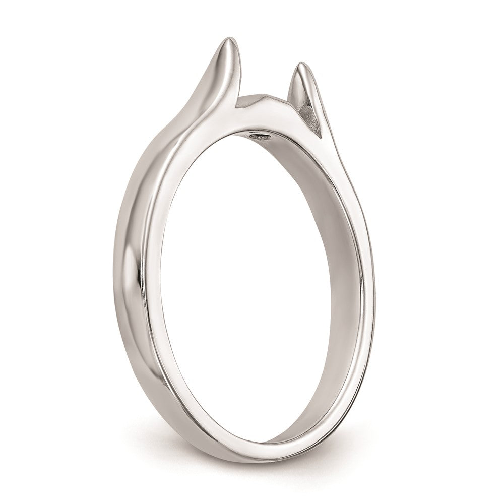 14k White Gold Peg Set 2.5mm Wide Solitaire Engagement Ring Mounting