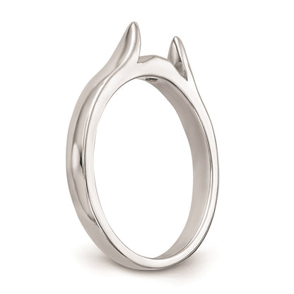 14k White Gold Peg Set 2.5mm Wide Solitaire Engagement Ring Mounting
