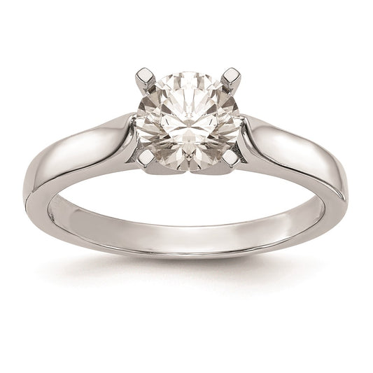 14k White Gold Peg Set 2.5mm Wide Solitaire Engagement Ring Mounting