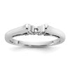 14k White Gold Peg Set 1/10 carat Diamond Leaf Design Semi-mount Solitaire Engagement Ring