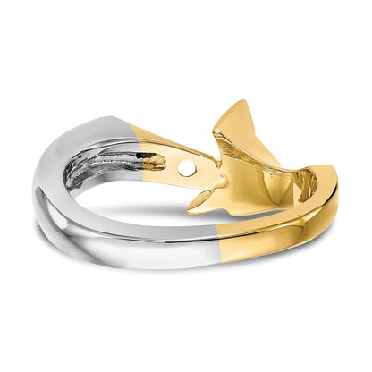 14k Two-tone Peg Set Solitaire Engagement Ring Mounting