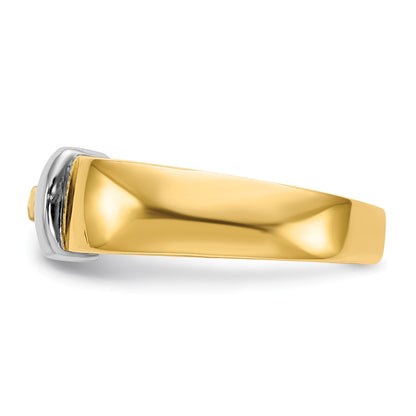 14k Two-tone Peg Set Solitaire Engagement Ring Mounting