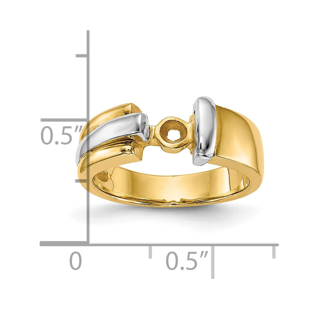 14k Two-tone Peg Set Solitaire Engagement Ring Mounting