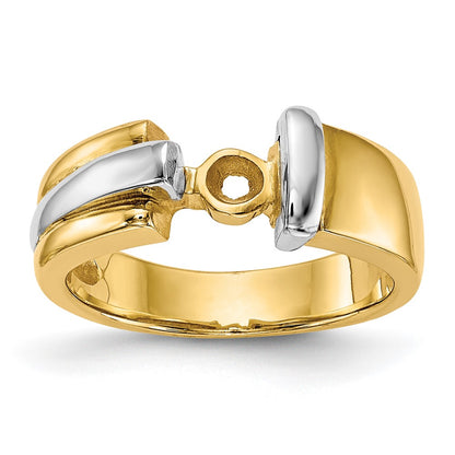 14k Two-tone Peg Set Solitaire Engagement Ring Mounting