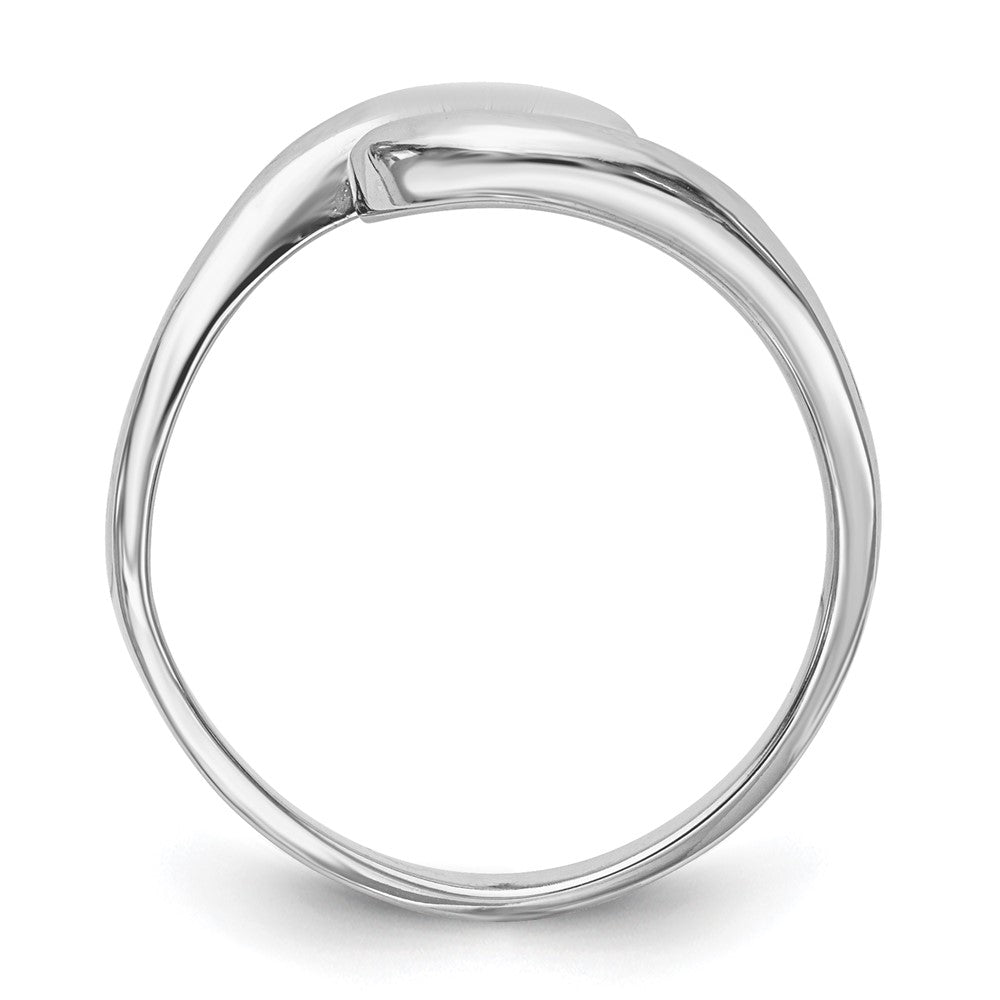 14k White Gold Peg Set Bypass Solitaire Engagement Ring Mounting