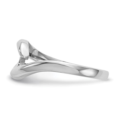 14k White Gold Peg Set Bypass Solitaire Engagement Ring Mounting