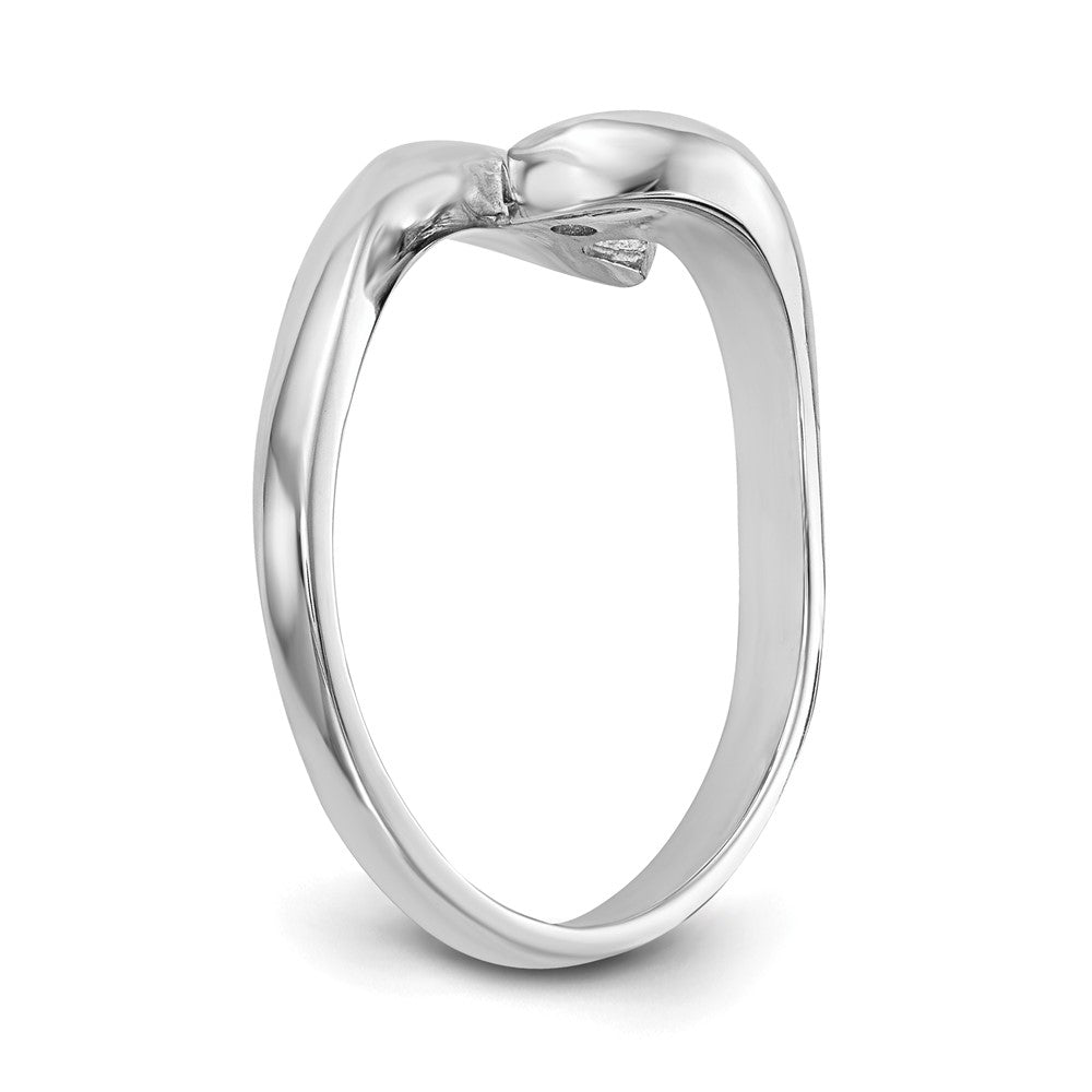 14k White Gold Peg Set Bypass Solitaire Engagement Ring Mounting