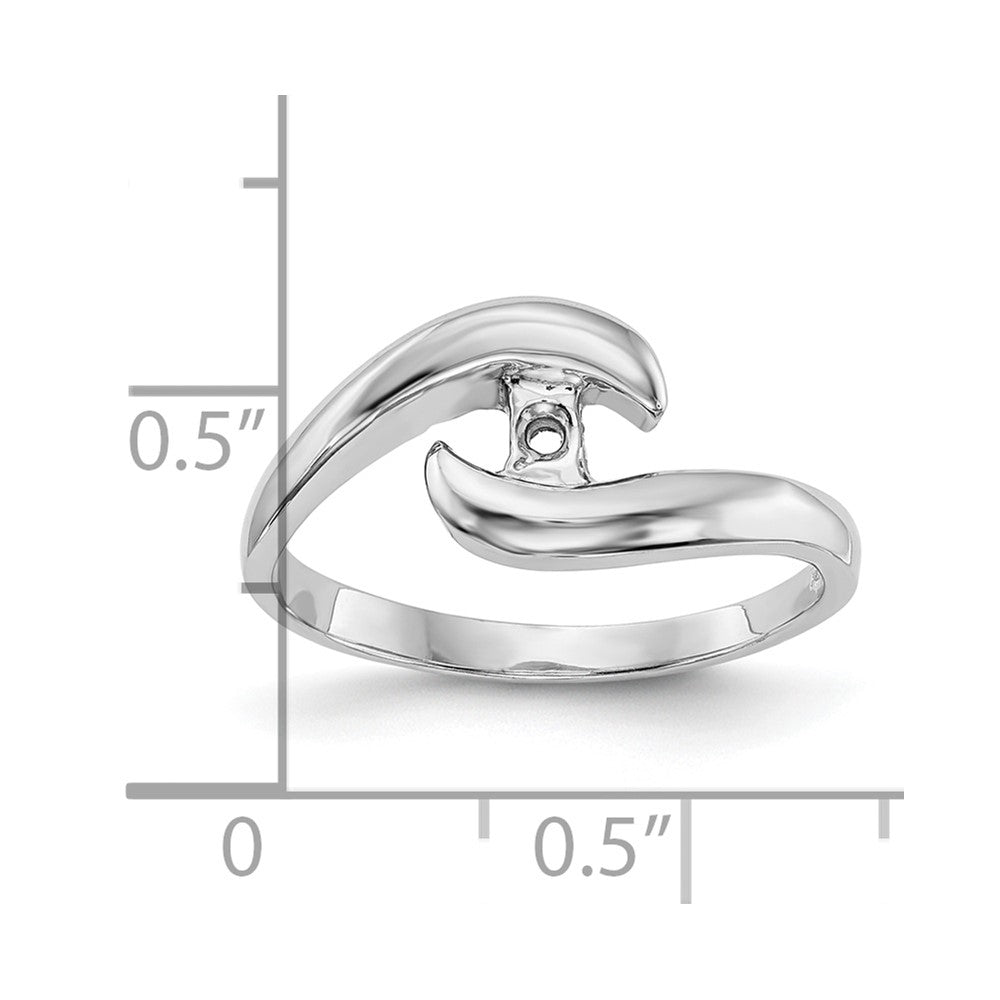 14k White Gold Peg Set Bypass Solitaire Engagement Ring Mounting