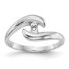 14k White Gold Peg Set Bypass Solitaire Engagement Ring Mounting