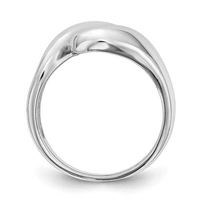 14k White Gold Peg Set Bypass Solitaire Engagement Ring Mounting