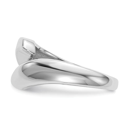 14k White Gold Peg Set Bypass Solitaire Engagement Ring Mounting