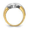 14k Two-tone Peg Set Bypass Solitaire Engagement Ring Mounting