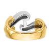 14k Two-tone Peg Set Bypass Solitaire Engagement Ring Mounting