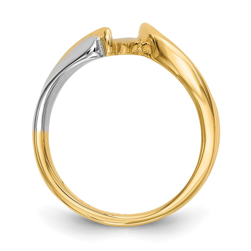 14k Two-tone Peg Set Bypass Solitaire Engagement Ring Mounting