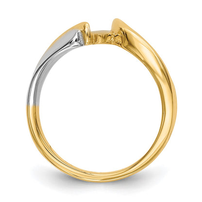 14k Two-tone Peg Set Bypass Solitaire Engagement Ring Mounting