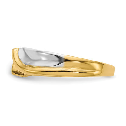 14k Two-tone Peg Set Bypass Solitaire Engagement Ring Mounting