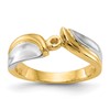 14k Two-tone Peg Set Bypass Solitaire Engagement Ring Mounting