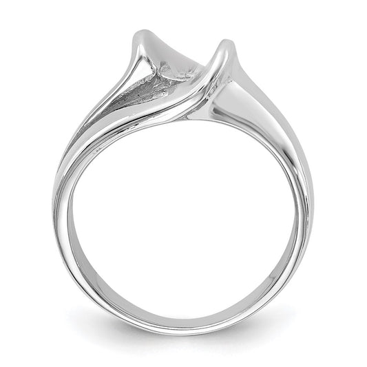 14k White Gold Peg Set Solitaire Engagement Ring Mounting