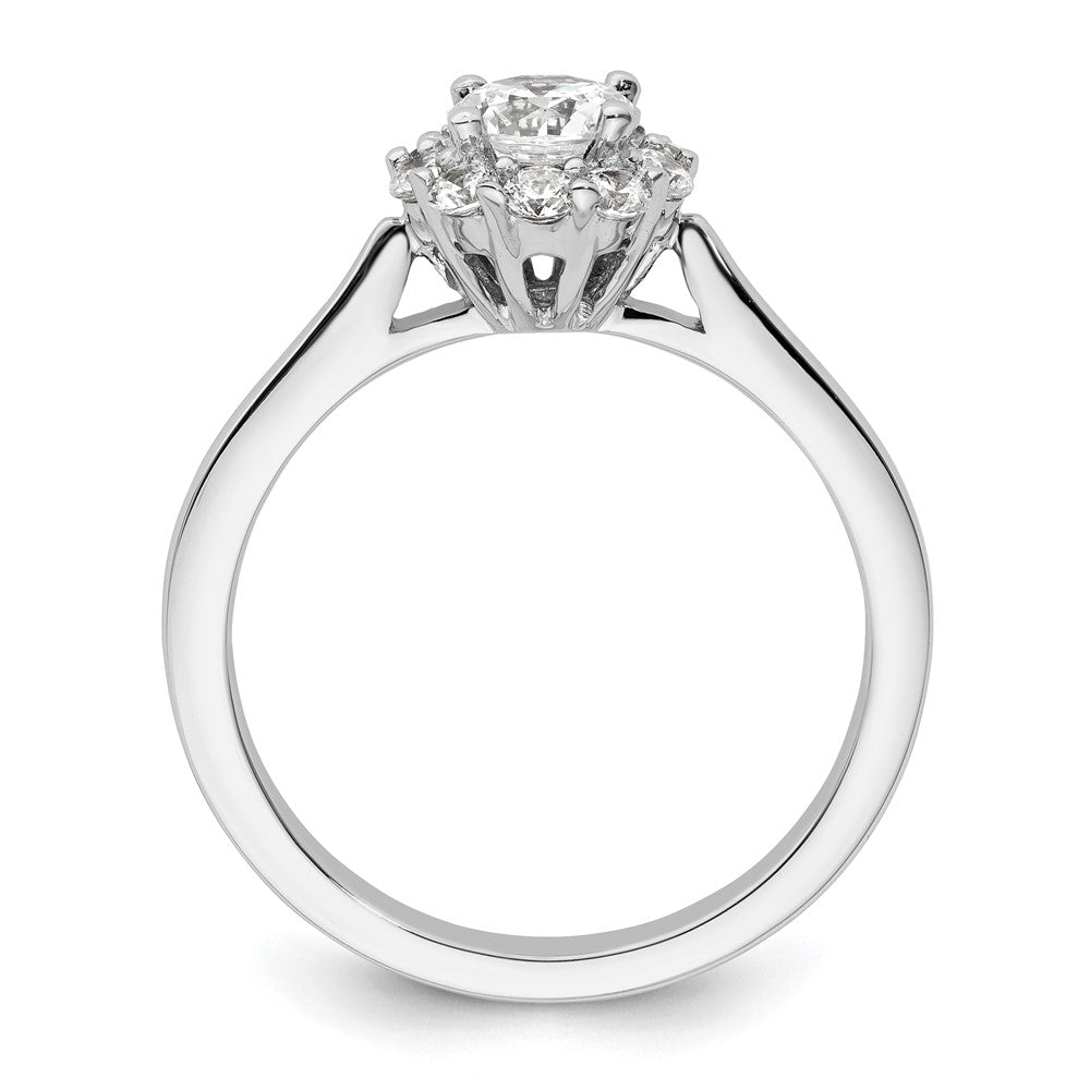 14k White Gold Halo (Holds 1/2 carat (5.2mm) Round Center ) 1/3 carat Diamond Semi-mount Engagement Ring