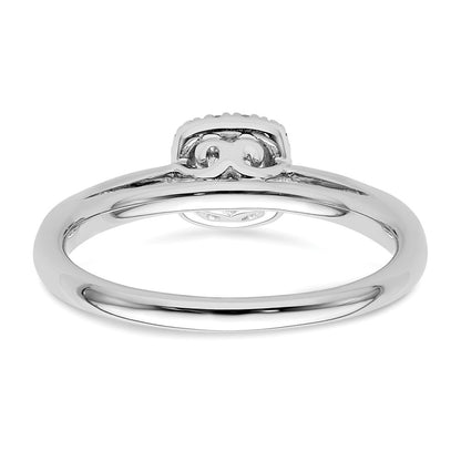 14k White Gold Halo (Holds 1/5 carat (3.8mm) Round Center) 1/8 carat Diamond Semi-mount Engagement Ring