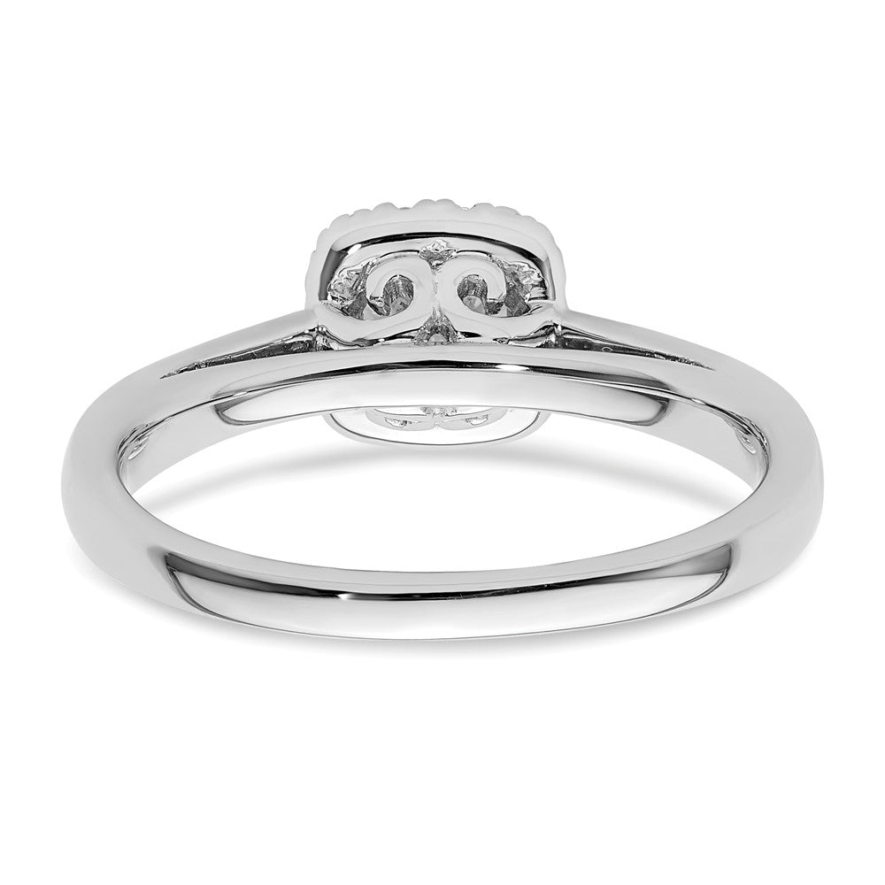 14k White Gold Halo (Holds 1/2 carat (5.2mm) Round Center) 1/8 carat Diamond Semi-mount Engagement Ring