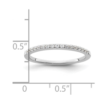 14k White Gold 1/6 carat Lab Grown Diamond VS/SI+ G+ Complete Size 7 Wedding Band
