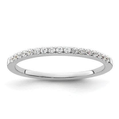 14k White Gold 1/6 carat Lab Grown Diamond VS/SI+ G+ Complete Size 8 Wedding Band