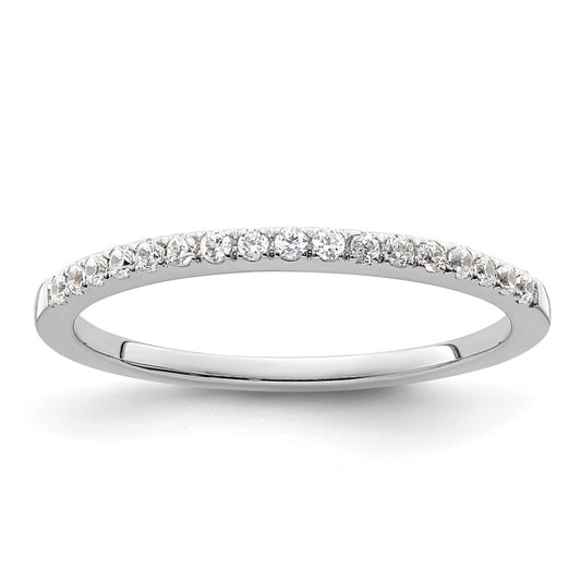 14k White Gold 1/6 carat Lab Grown Diamond VS/SI+ G+ Complete Size 8 Wedding Band