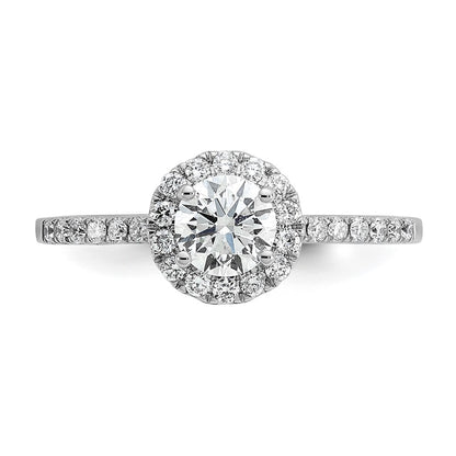 14k White Gold 3/4 carat Lab Grown Diamond VS/SI+ G+ Complete Size 7 Halo Engagement Ring
