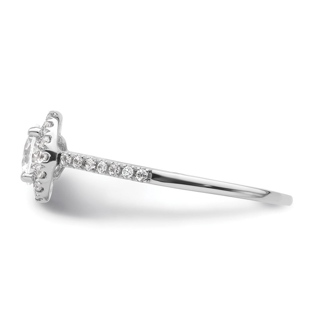 14k White Gold 1/4 carat Lab Grown Diamond VS/SI+ G+ 3/4 carat Round Center Semi Mount Halo Engagement Ring