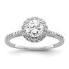 14k White Gold Halo (Holds 3/4 carat (5.8mm) Round Center) 1/4 carat Diamond Semi-mount Engagement Ring