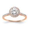 14K Rose Gold Lab Grown VS/SI+ G+ Dia Round Halo Semi-mount Eng Ring