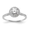 14k White Gold Halo (Holds 1 carat (6.5mm) Round Center) 1/4 carat Diamond Semi-mount Engagement Ring