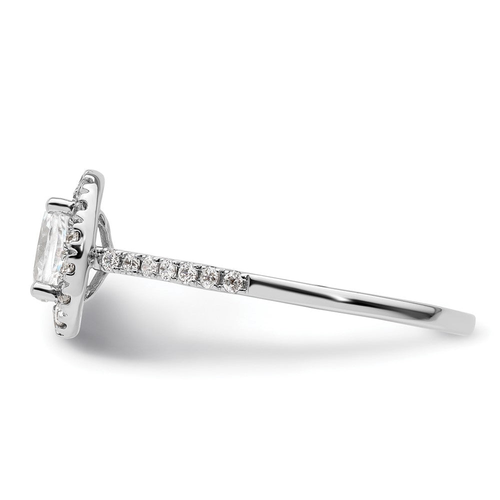 14k White Gold Halo (Holds 1/2 carat (6x4mm) Oval Center) 1/4 carat Diamond Semi-mount Engagement Ring