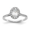 14k White Gold Halo (Holds 1 carat (7x5mm) Oval Center) 1/4 carat Diamond Semi-mount Engagement Ring