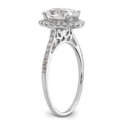 14k White Gold Halo (Holds 2.5 carat (9x7mm) Oval Center) 1/3 carat Diamond Semi-mount Engagement Ring
