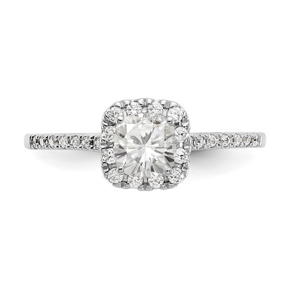 14k White Gold Halo (Holds 1 carat (5.3mm) Cushion Center) 1/4 carat Diamond Semi-mount Engagement Ring