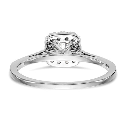 14k White Gold Halo (Holds 1 carat (5.3mm) Cushion Center) 1/4 carat Diamond Semi-mount Engagement Ring