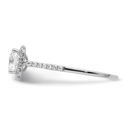 14k White Gold Halo (Holds 1.25 carat (6.00mm) Cushion Center) 1/4 carat Diamond Semi-mount Engagement Ring