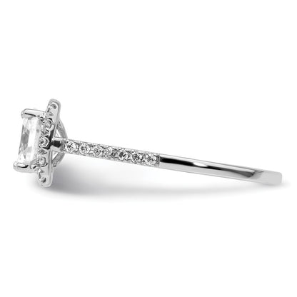 14k Two-tone Halo (Holds 1.5 carat (6.5mm) Cushion Center) 1/4 carat Diamond Semi-mount Engagement Ring