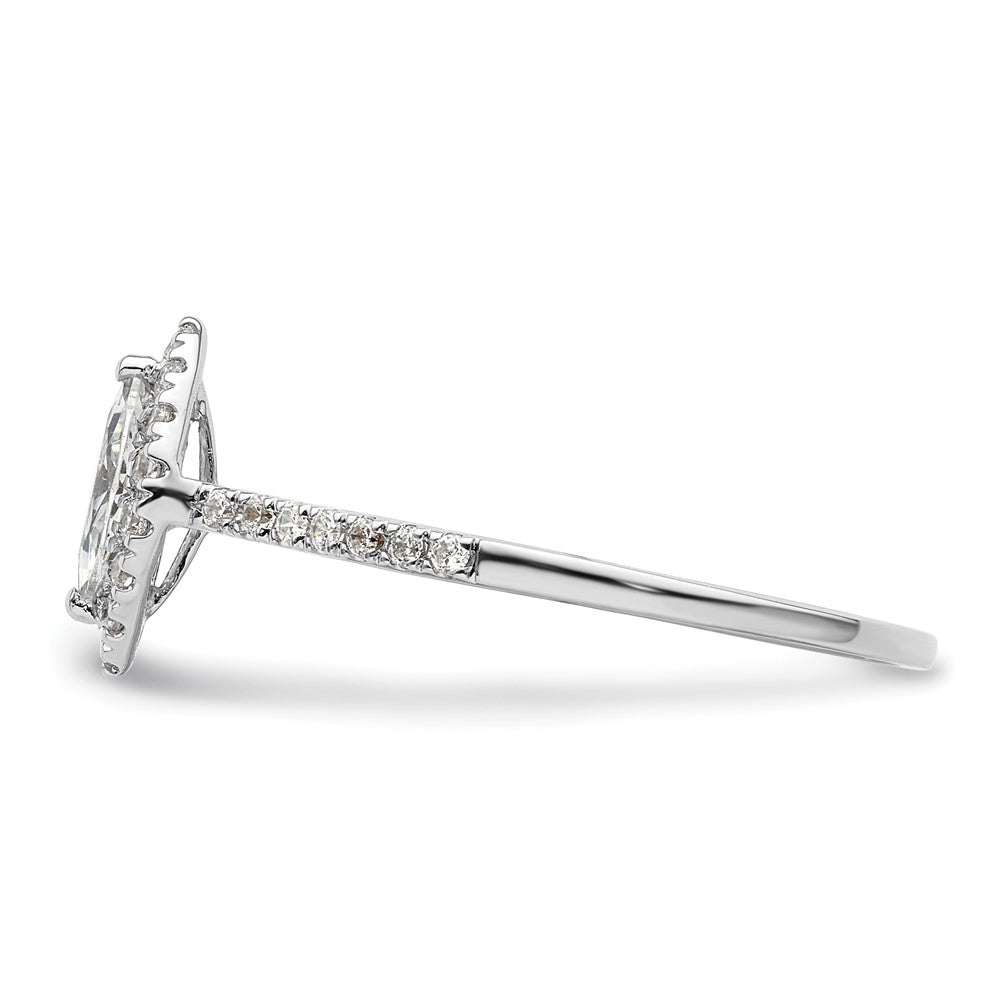 14k White Gold Halo (Holds 1/2 carat (8x4mm) Marquise Center) 1/4 carat Diamond Semi-mount Engagement Ring