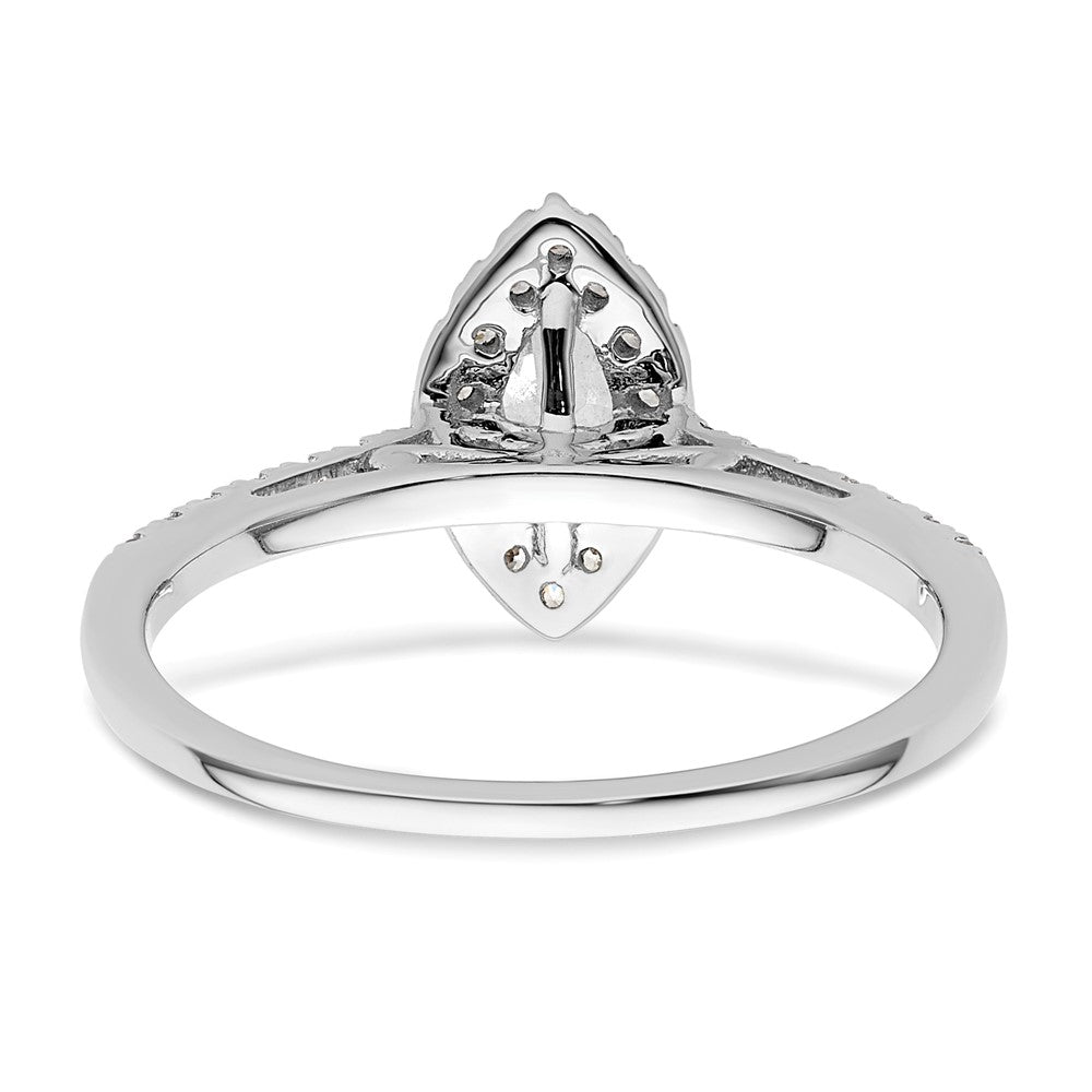 14k White Gold Halo (Holds 1/2 carat (8x4mm) Marquise Center) 1/4 carat Diamond Semi-mount Engagement Ring