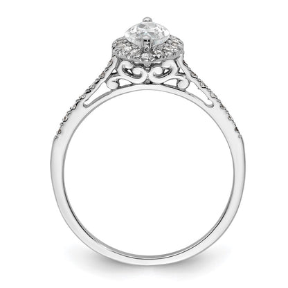 14k White Gold Halo (Holds 3/4 carat (9.0x4.5mm) Marquise Center) 1/3 carat Diamond Semi-mount Engagement Ring