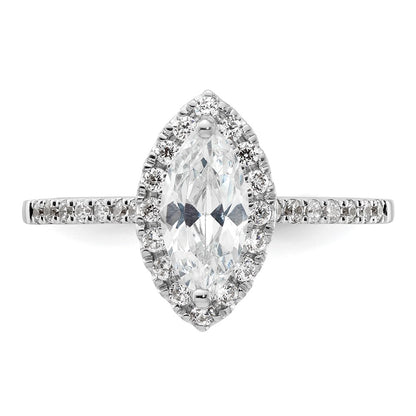 14k White Gold Halo (Holds 3/4 carat (9.0x4.5mm) Marquise Center) 1/3 carat Diamond Semi-mount Engagement Ring