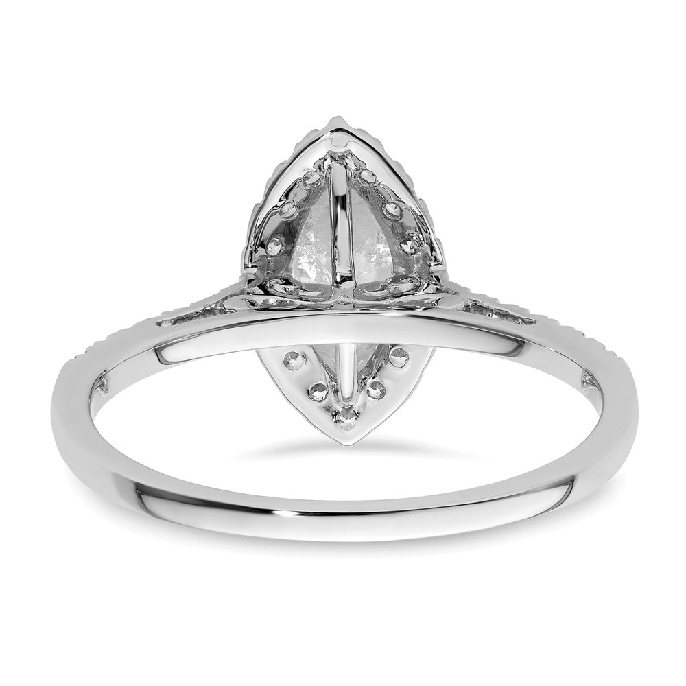 14k White Gold Halo (Holds 3/4 carat (9.0x4.5mm) Marquise Center) 1/3 carat Diamond Semi-mount Engagement Ring