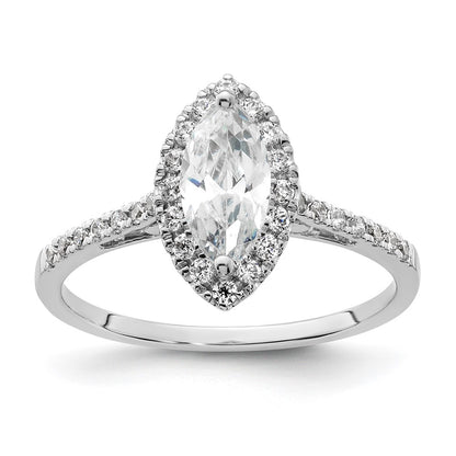 14k White Gold Halo (Holds 3/4 carat (9.0x4.5mm) Marquise Center) 1/3 carat Diamond Semi-mount Engagement Ring