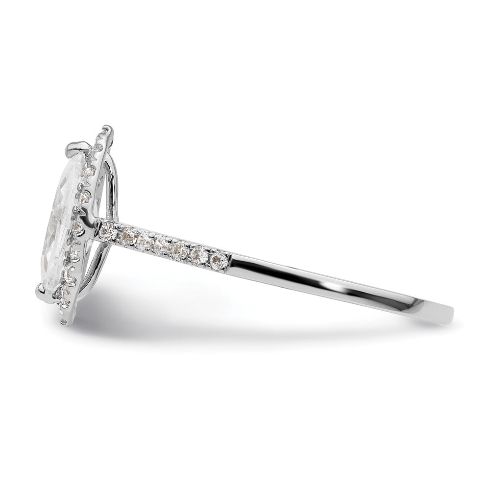 14k Two-tone Halo (Holds 3/4 carat (9.0x4.5mm) Marquise Center) 1/3 carat Diamond Semi-mount Engagement Ring