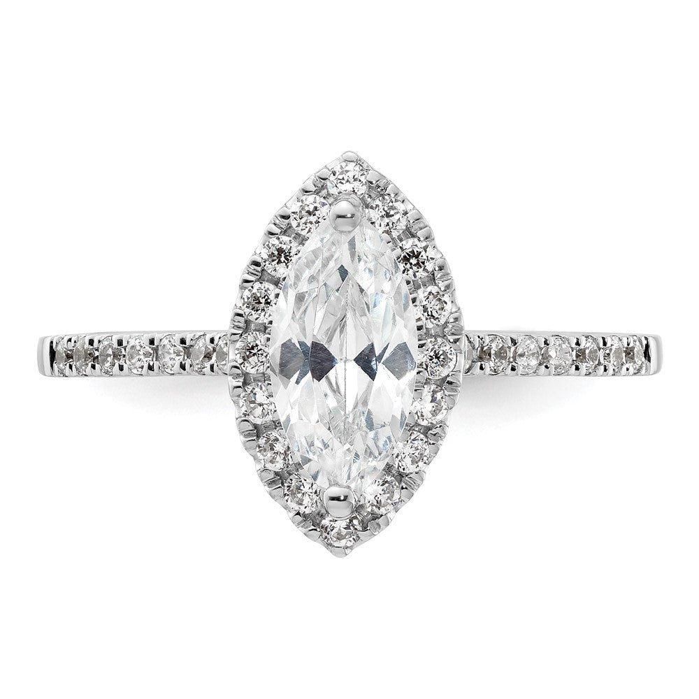 14k Two-tone Halo (Holds 3/4 carat (9.0x4.5mm) Marquise Center) 1/3 carat Diamond Semi-mount Engagement Ring
