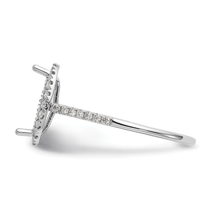 14k White Gold Halo (Holds 1 carat (10x5mm) Marquise Center) 1/4 carat Diamond Semi-mount Engagement Ring